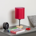 Brilagi - Galda lampa NUBILA WOOD 1xE27/25W/230V ozols/Pompejas sarkana