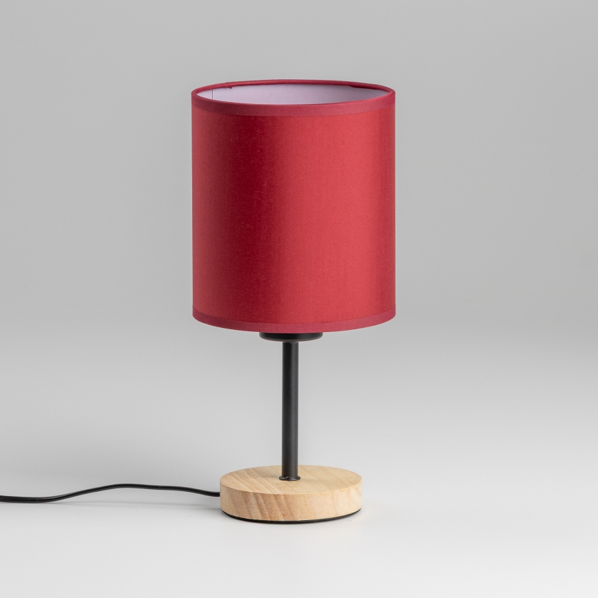 Brilagi - Galda lampa NUBILA WOOD 1xE27/25W/230V ozols/Pompejas sarkana