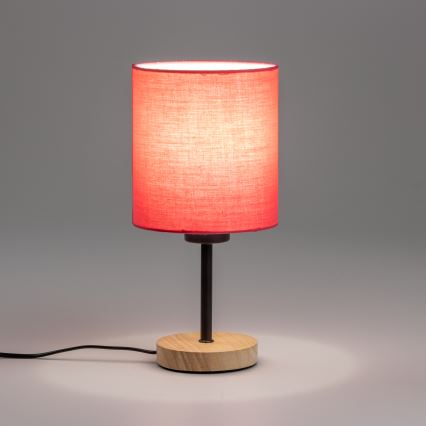 Brilagi - Galda lampa NUBILA WOOD 1xE27/25W/230V ozols/rozā