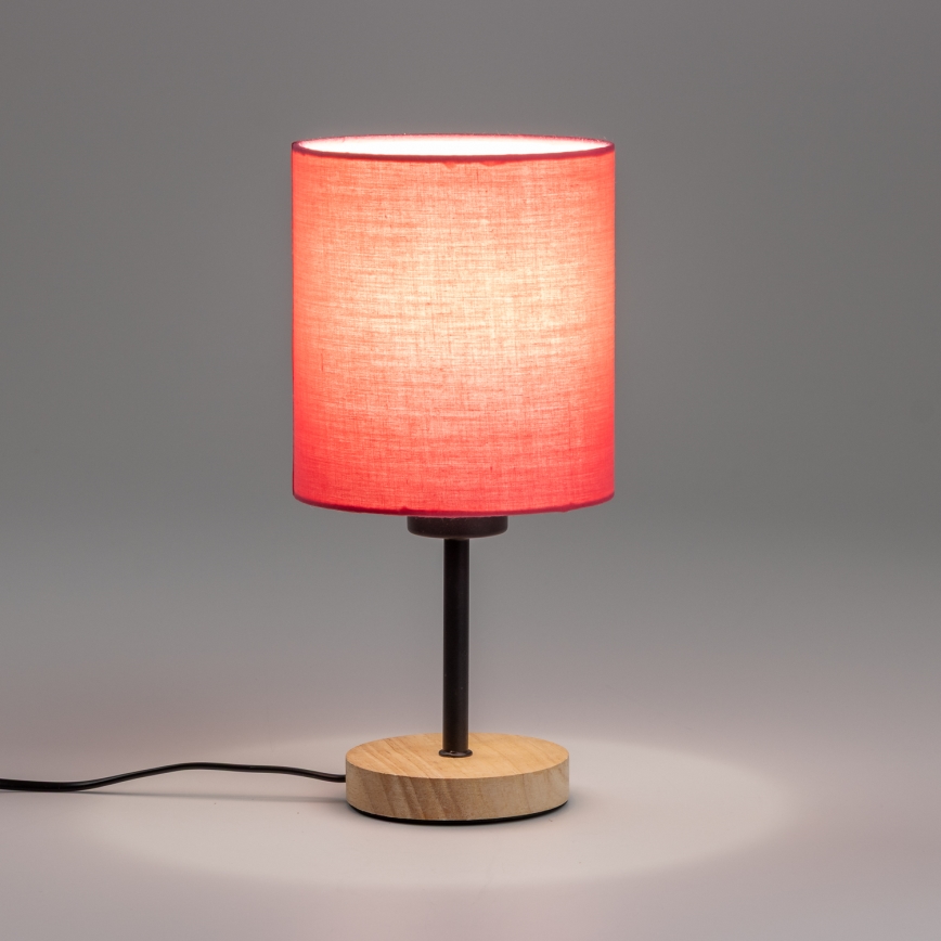 Brilagi - Galda lampa NUBILA WOOD 1xE27/25W/230V ozols/rozā