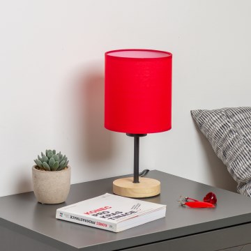 Brilagi - Galda lampa NUBILA WOOD 1xE27/25W/230V ozols/sarkana