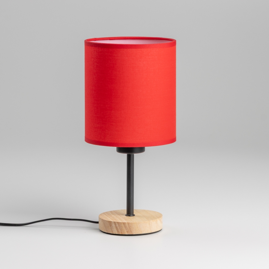 Brilagi - Galda lampa NUBILA WOOD 1xE27/25W/230V ozols/sarkana