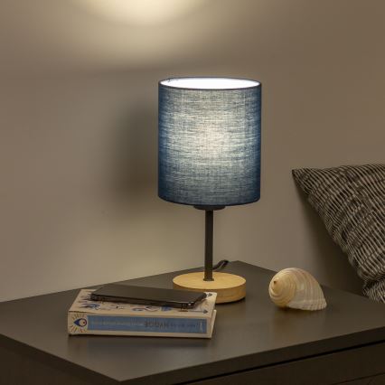 Brilagi - Galda lampa NUBILA WOOD 1xE27/25W/230V ozols/tumši zila