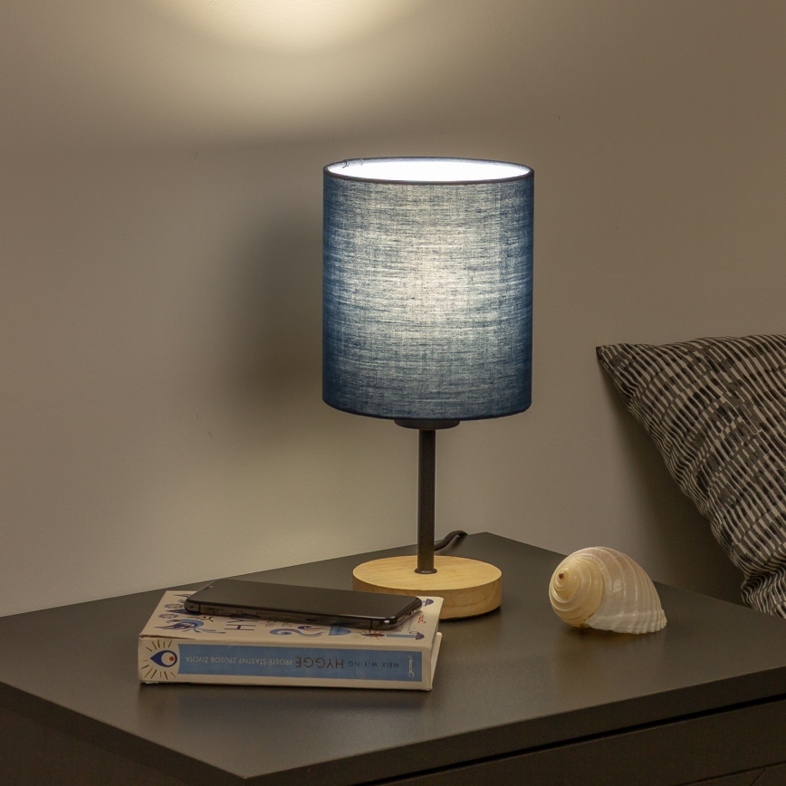 Brilagi - Galda lampa NUBILA WOOD 1xE27/25W/230V ozols/tumši zila