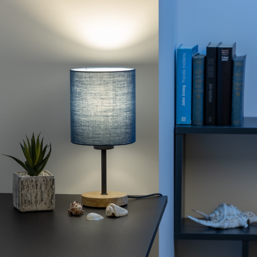 Brilagi - Galda lampa NUBILA WOOD 1xE27/25W/230V ozols/tumši zila