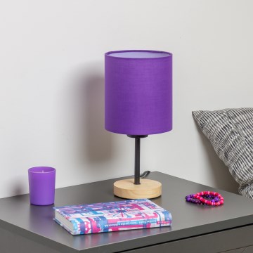 Brilagi - Galda lampa NUBILA WOOD 1xE27/25W/230V ozols/violeta