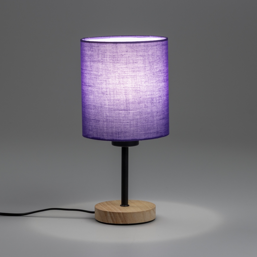 Brilagi - Galda lampa NUBILA WOOD 1xE27/25W/230V ozols/violeta
