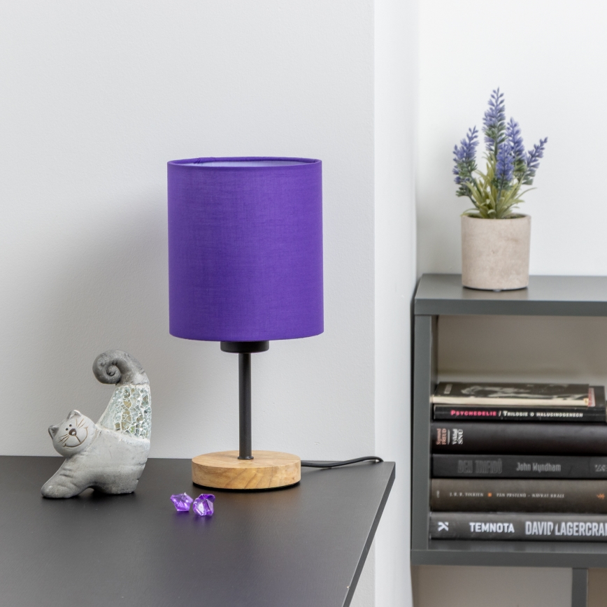 Brilagi - Galda lampa NUBILA WOOD 1xE27/25W/230V ozols/violeta