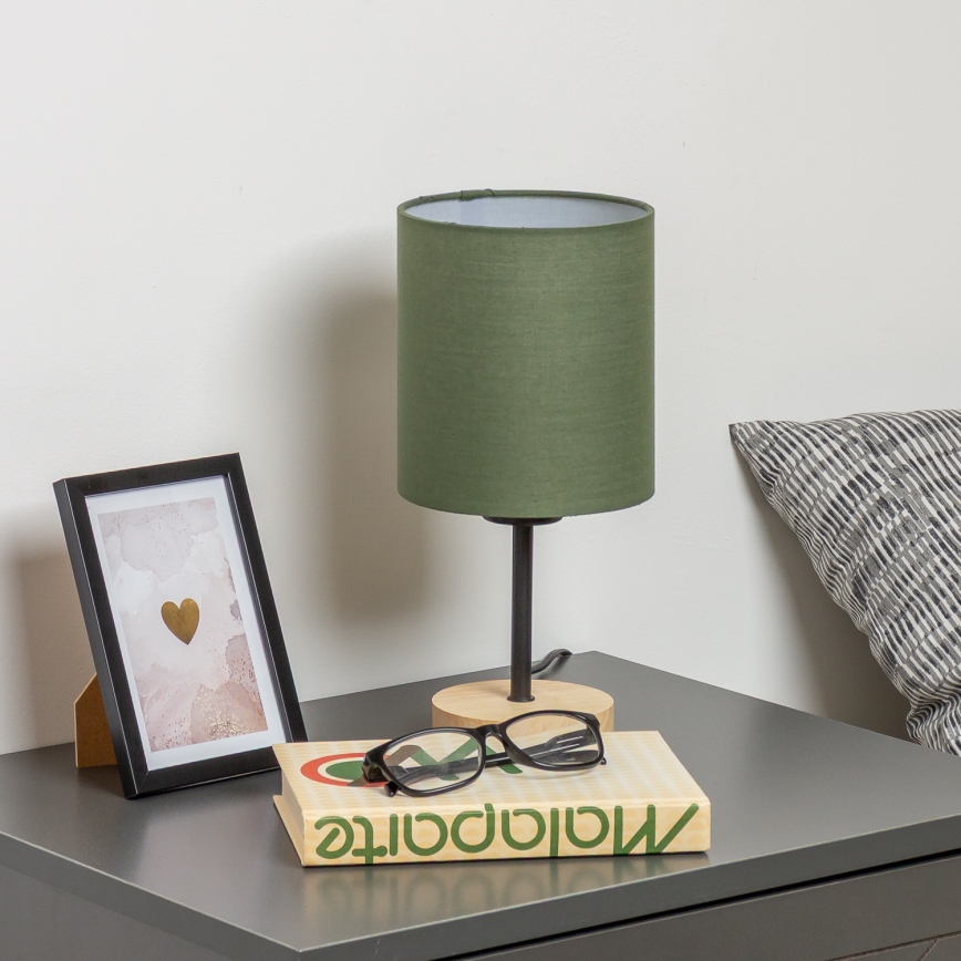 Brilagi - Galda lampa NUBILA WOOD 1xE27/25W/230V ozols/zaļa