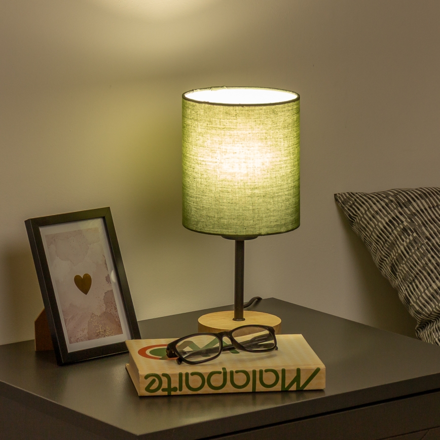 Brilagi - Galda lampa NUBILA WOOD 1xE27/25W/230V ozols/zaļa