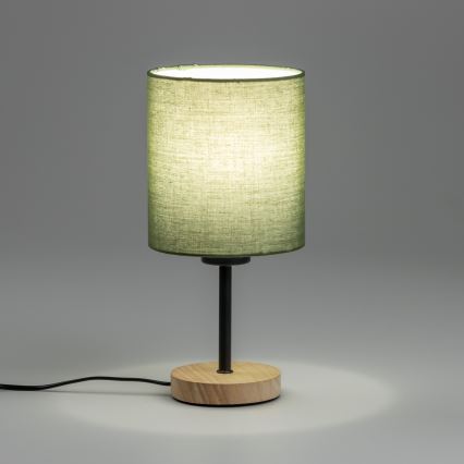 Brilagi - Galda lampa NUBILA WOOD 1xE27/25W/230V ozols/zaļa