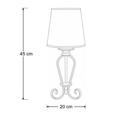 BRILAGI - Galda lampa SONIA 1xE27/15W/230V krēmkrāsaina/patina