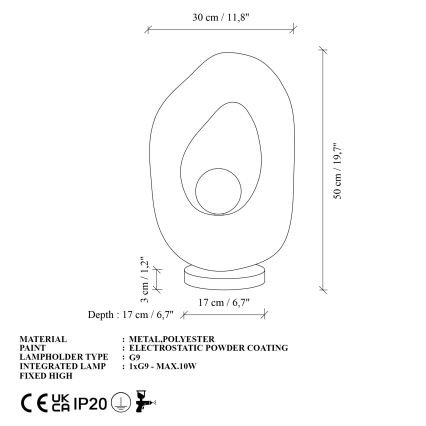 Brilagi - Galda lampa WABI SABI 1xG9/8W/230V balta