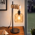 BRILAGI - Galda lampa WOOD GLASS 1xE27/40W/230V brūna/melna/dūmakaina brūna
