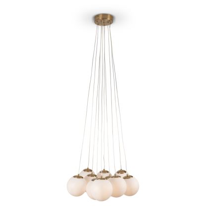 Brilagi - GLOBE pakaramā lustra uz troses 10xE14/15W/230V balta