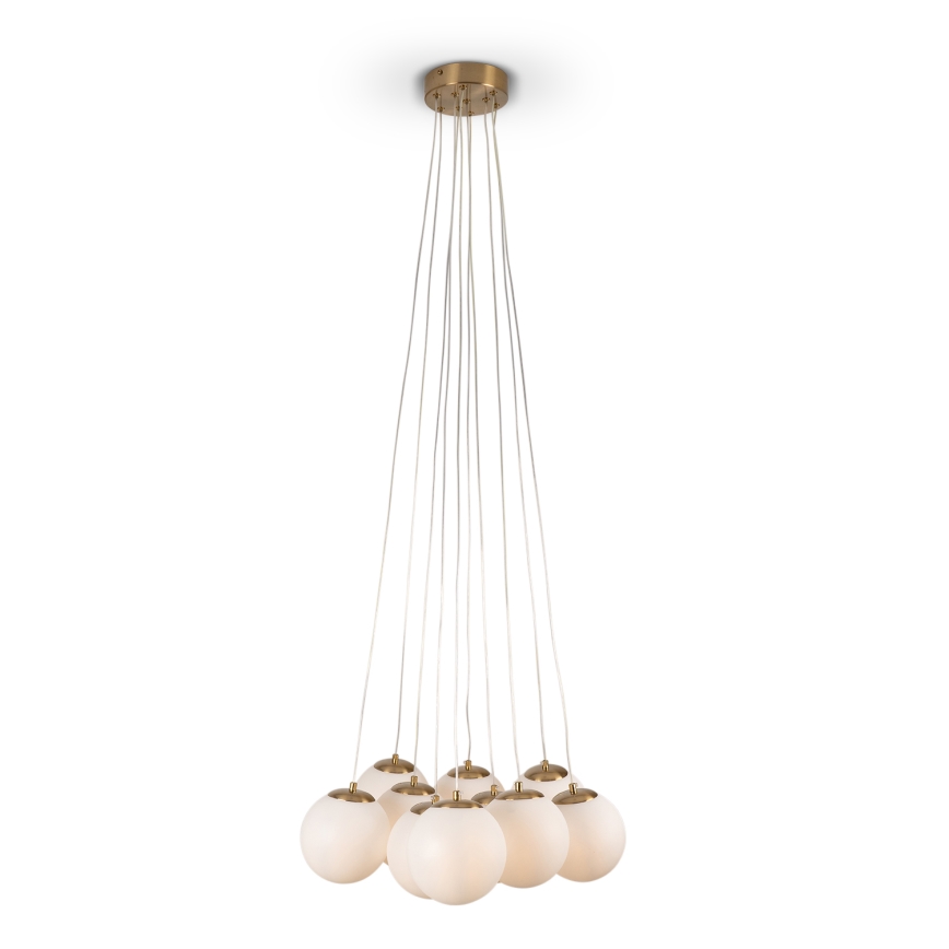 Brilagi - GLOBE pakaramā lustra uz troses 10xE14/15W/230V balta