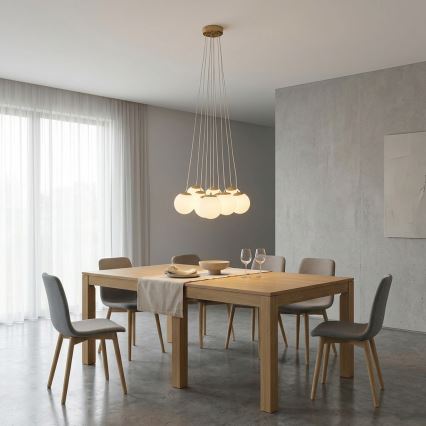Brilagi - GLOBE pakaramā lustra uz troses 10xE14/15W/230V balta