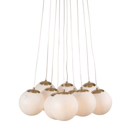Brilagi - GLOBE pakaramā lustra uz troses 10xE14/15W/230V balta