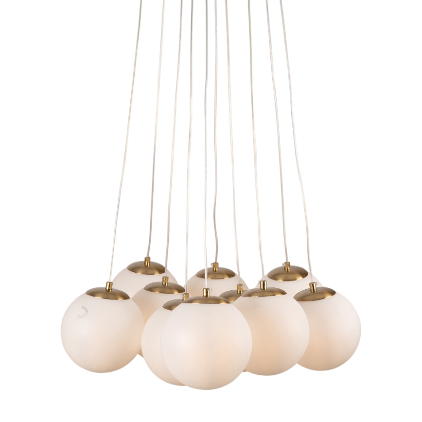 Brilagi - GLOBE pakaramā lustra uz troses 10xE14/15W/230V balta