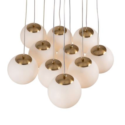 Brilagi - GLOBE pakaramā lustra uz troses 10xE14/15W/230V balta