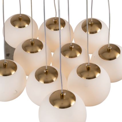 Brilagi - GLOBE pakaramā lustra uz troses 10xE14/15W/230V balta