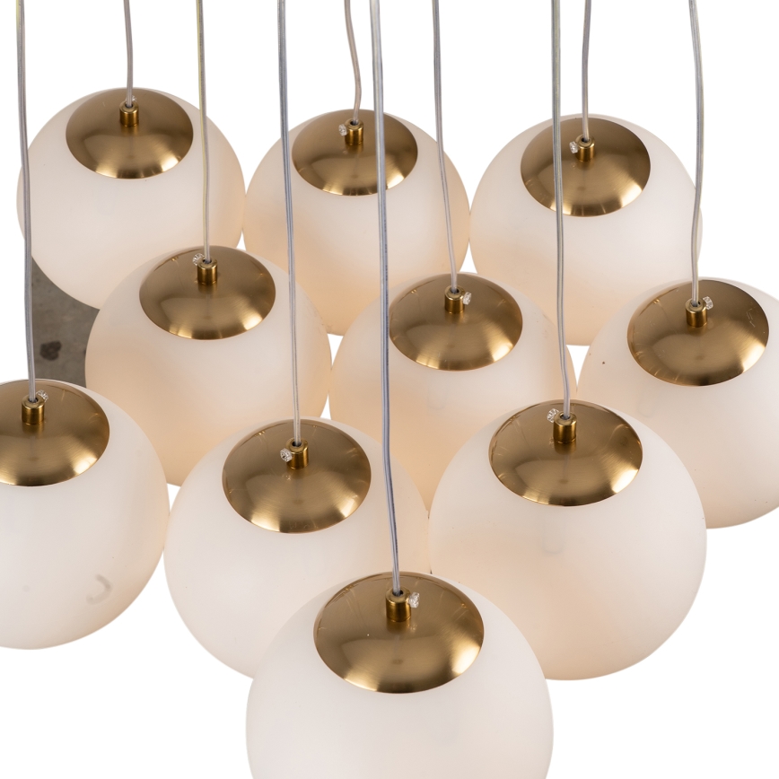 Brilagi - GLOBE pakaramā lustra uz troses 10xE14/15W/230V balta