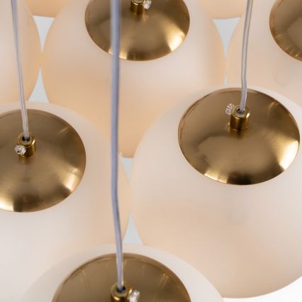 Brilagi - GLOBE pakaramā lustra uz troses 10xE14/15W/230V balta