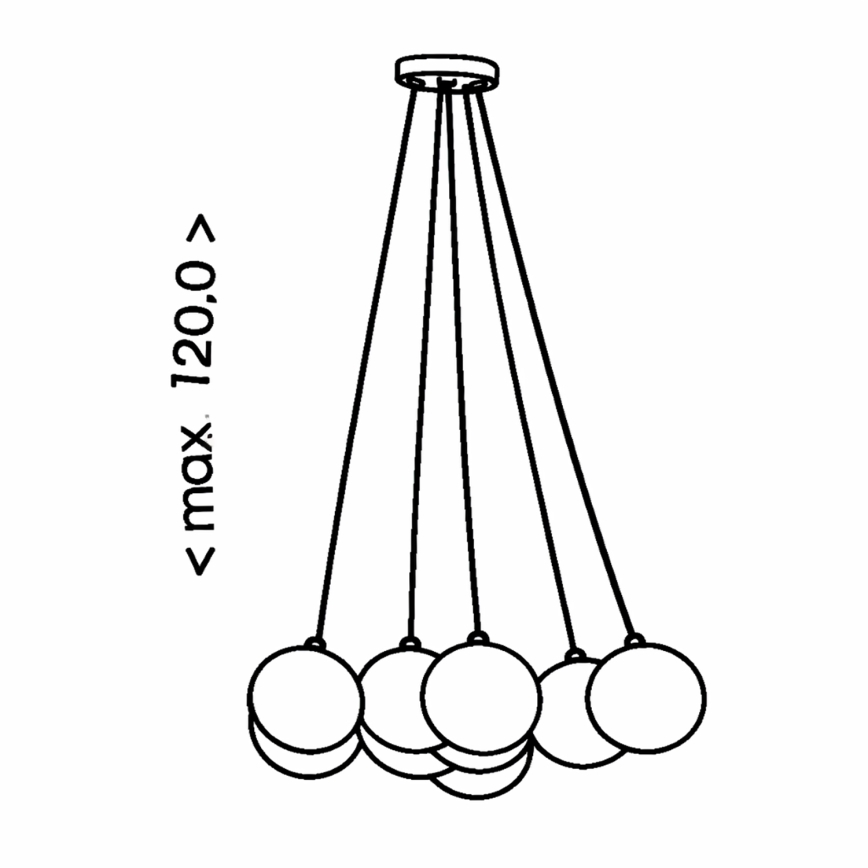 Brilagi - GLOBE pakaramā lustra uz troses 10xE14/15W/230V balta