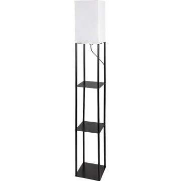 Brilagi - Grīdas lampa ar plauktiem GRADUS 1xE27/40W/230V melna/balta