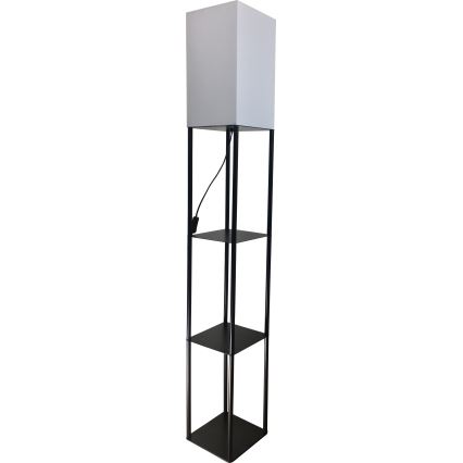 Brilagi - Grīdas lampa ar plauktiem GRADUS 1xE27/40W/230V melna/balta