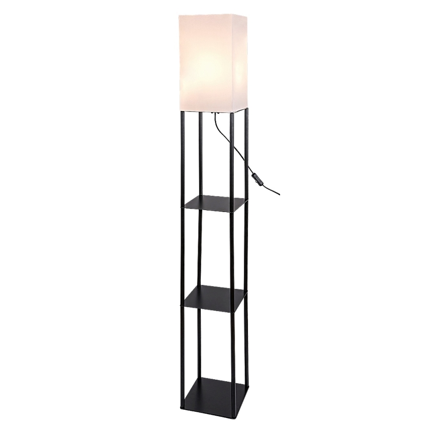 Brilagi - Grīdas lampa ar plauktiem GRADUS 1xE27/40W/230V melna/balta
