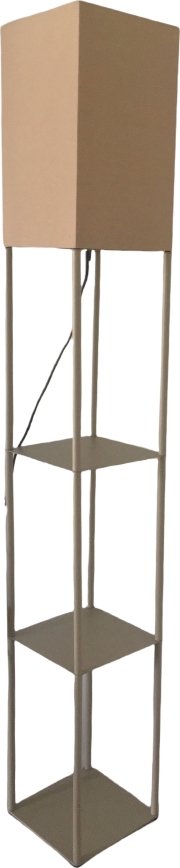 Brilagi - Grīdas lampa ar plauktiem GRADUS 1xE27/40W/230V pelēka/bēša