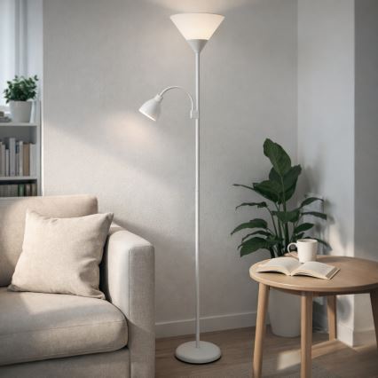 Brilagi - Grīdas lampa ARIANA 1xE27/100W/230V + 1xE14/25W balta