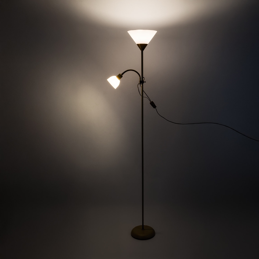 Brilagi - Grīdas lampa ARIANA 1xE27/100W/230V + 1xE14/25W matēts hroms