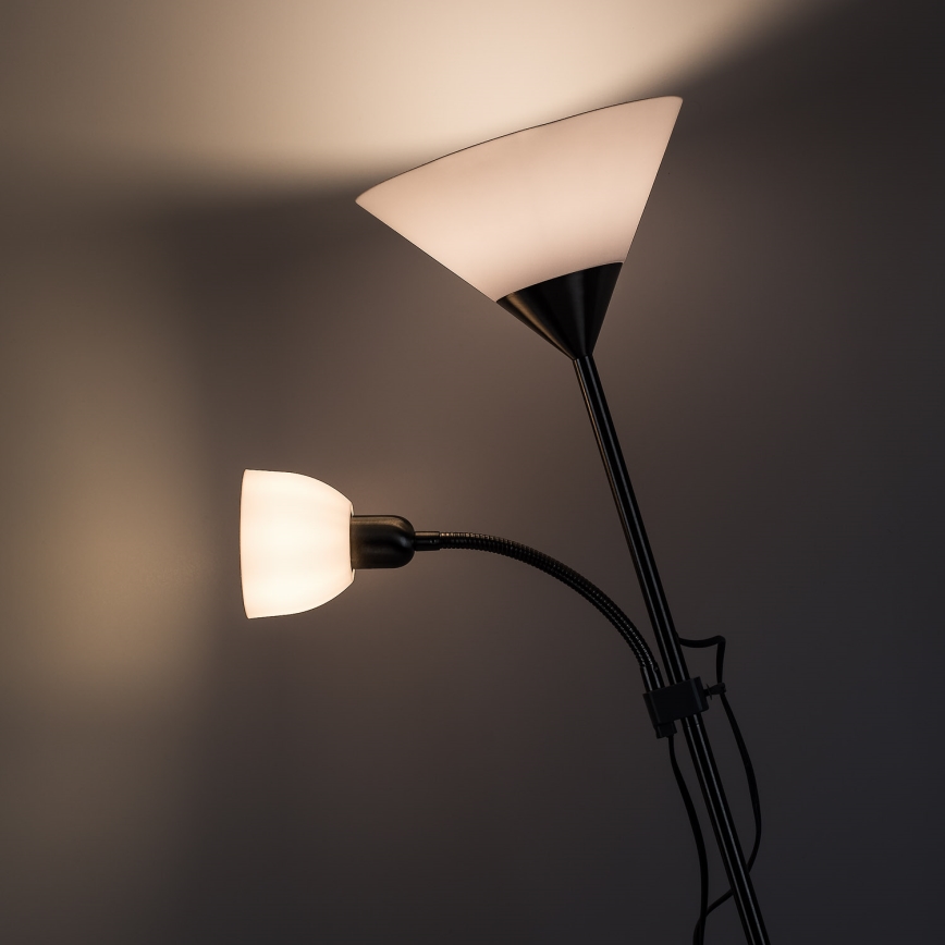 Brilagi - Grīdas lampa ARIANA 1xE27/100W/230V + 1xE14/25W matēts hroms