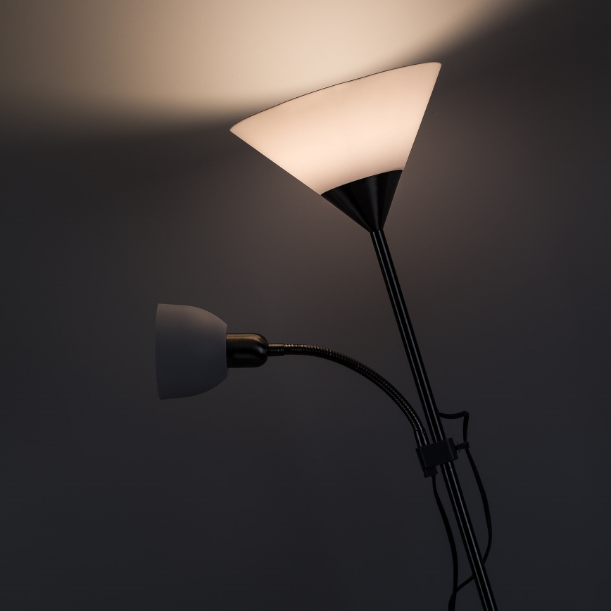 Brilagi - Grīdas lampa ARIANA 1xE27/100W/230V + 1xE14/25W matēts hroms