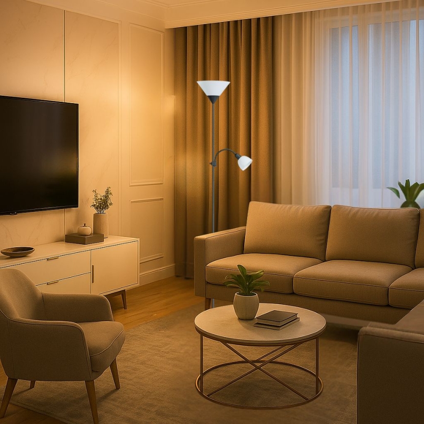 Brilagi - Grīdas lampa ARIANA 1xE27/100W/230V + 1xE14/25W melna