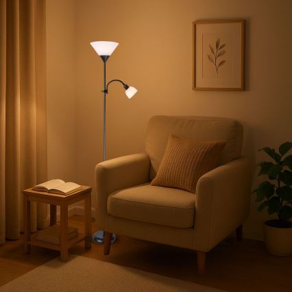 Brilagi - Grīdas lampa ARIANA 1xE27/100W/230V + 1xE14/25W melna