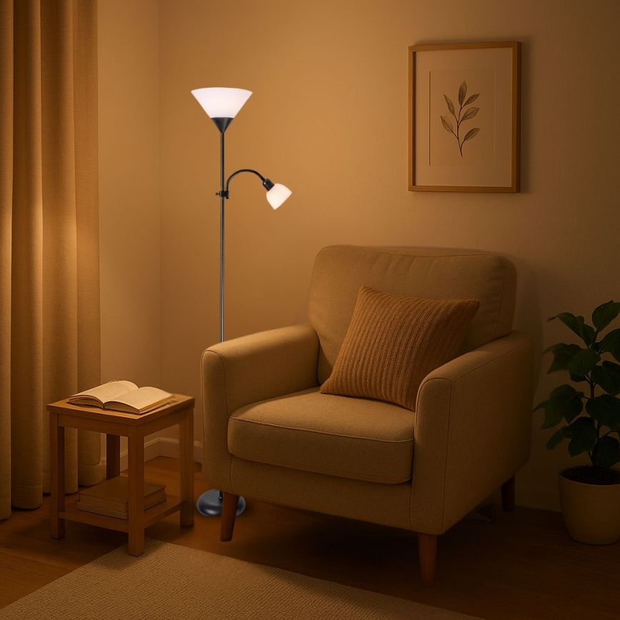 Brilagi - Grīdas lampa ARIANA 1xE27/100W/230V + 1xE14/25W melna