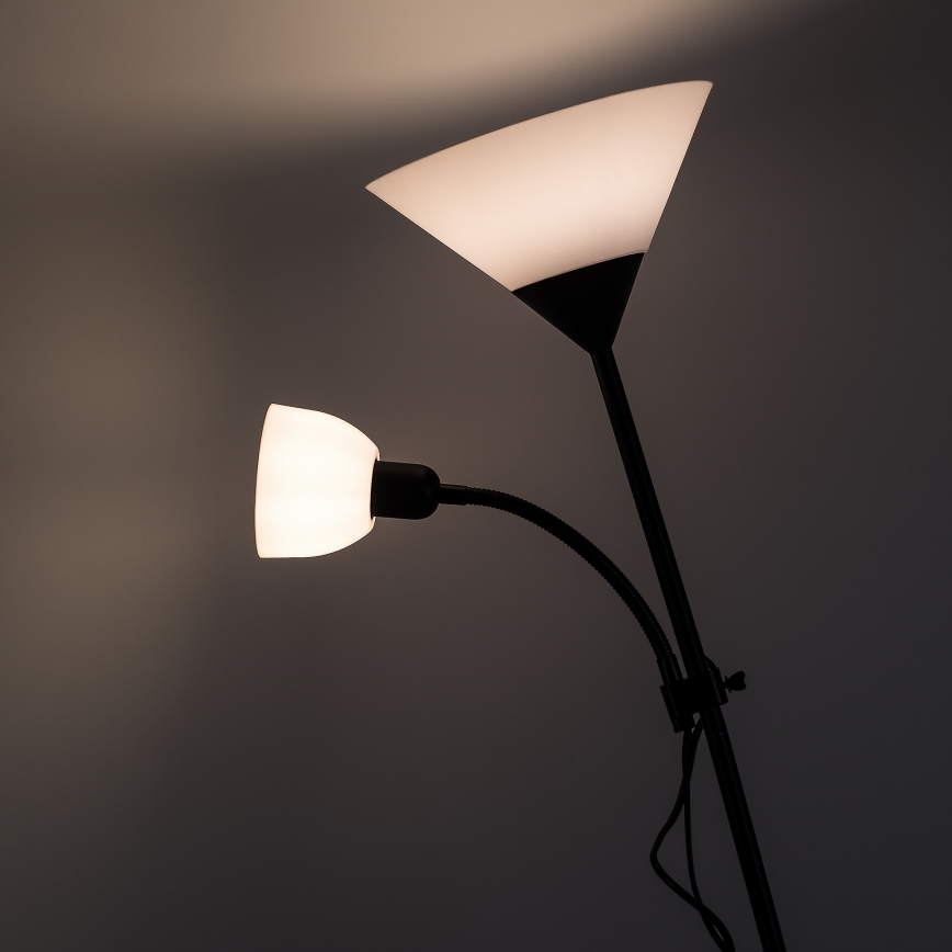 Brilagi - Grīdas lampa ARIANA 1xE27/100W/230V + 1xE14/25W melna