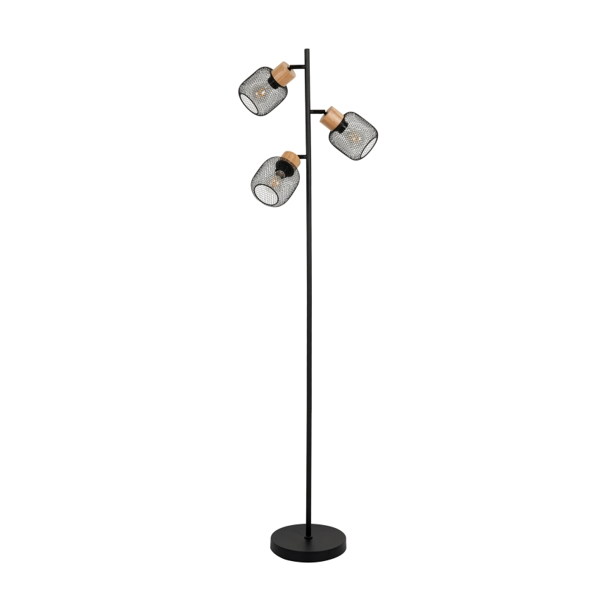 Brilagi - Grīdas lampa BASKLITE 3xE14/15W/230V kaučuka koks/melna