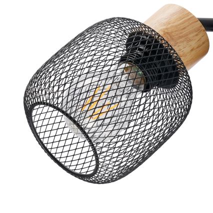 Brilagi - Grīdas lampa BASKLITE 3xE27/15W/230V koka/melna