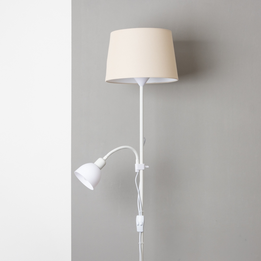 Brilagi - Grīdas lampa CERIA 1xE27/100W/230V + 1xE14/25W balta/bēša