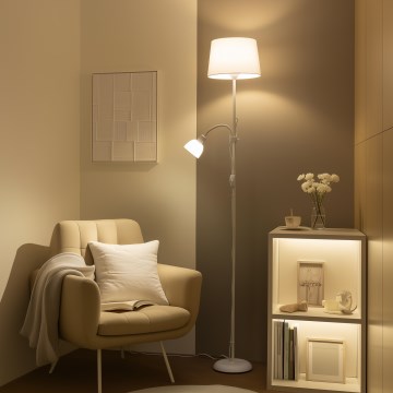 Brilagi - Grīdas lampa CERIA 1xE27/100W/230V + 1xE14/25W balta