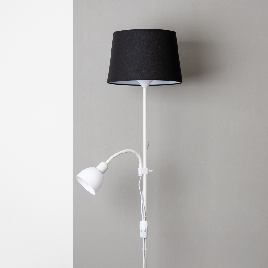 Brilagi - Grīdas lampa CERIA 1xE27/100W/230V + 1xE14/25W balta/melna