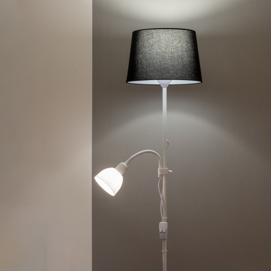Brilagi - Grīdas lampa CERIA 1xE27/100W/230V + 1xE14/25W balta/melna