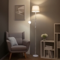 Brilagi - Grīdas lampa CERIA 1xE27/100W/230V + 1xE14/25W balta/pelēka