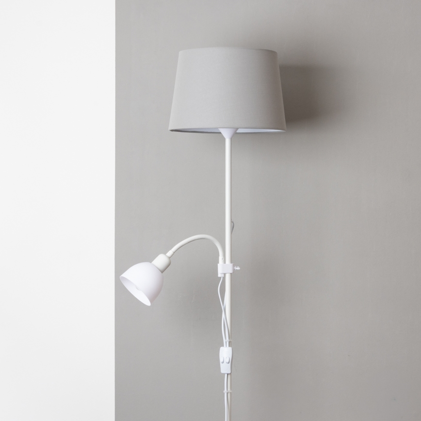 Brilagi - Grīdas lampa CERIA 1xE27/100W/230V + 1xE14/25W balta/pelēka