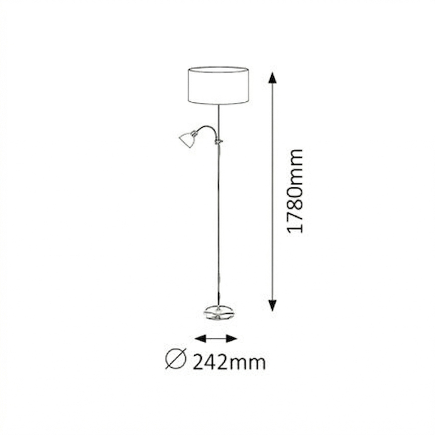 Brilagi - Grīdas lampa CERIA 1xE27/100W/230V + 1xE14/25W matēts hroms/bēšs