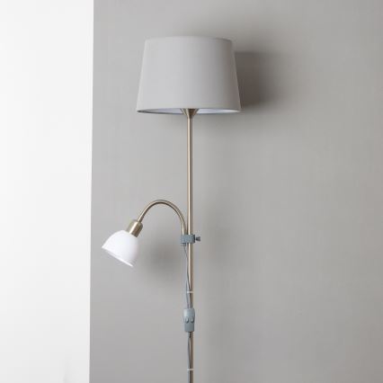 Brilagi - Grīdas lampa CERIA 1xE27/100W/230V + 1xE14/25W matēts hroms/pelēks
